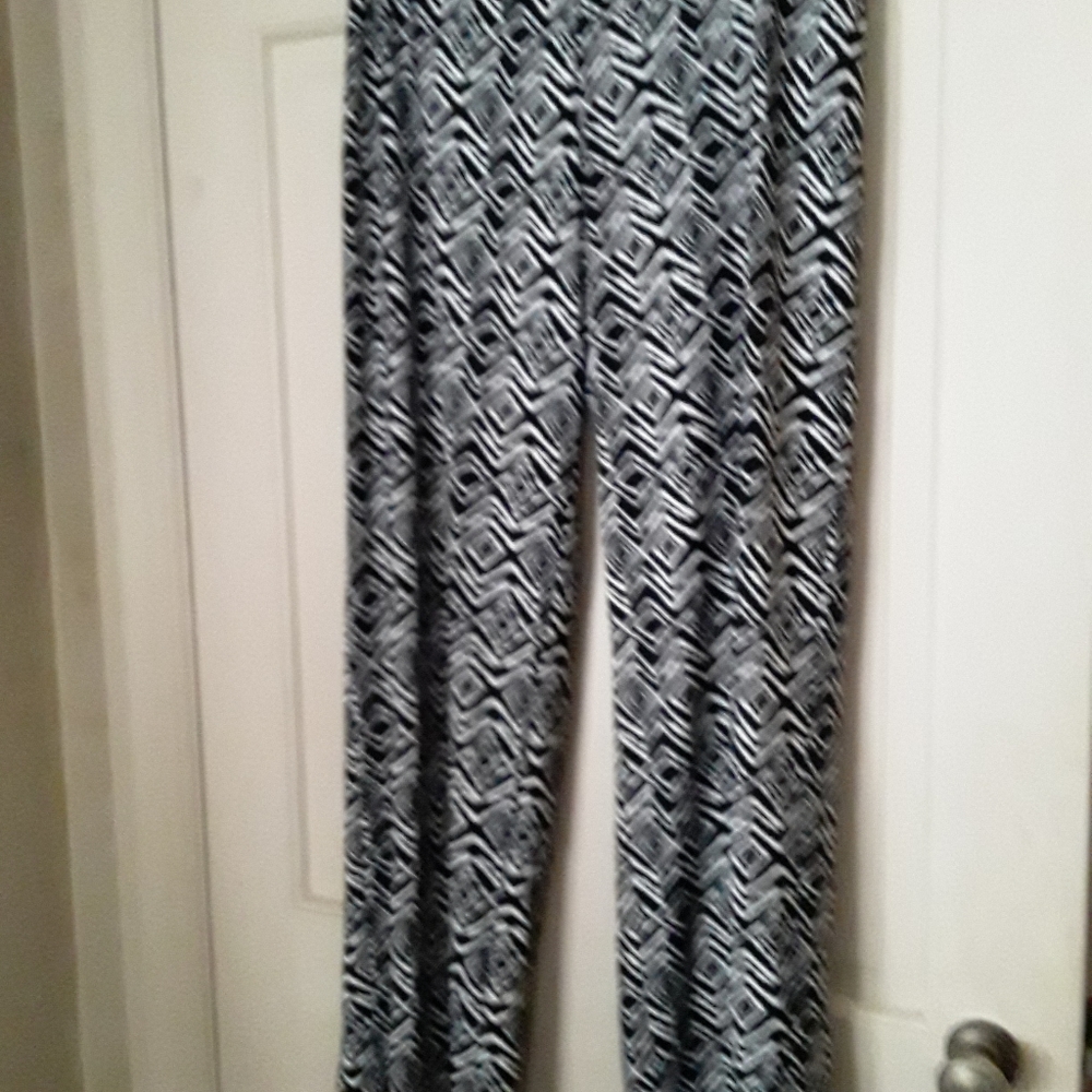 AB Studios Black and White Geometric Full pants M - Picture 1 of 3